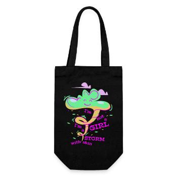 I´m not a Girl , I´m a Storm with skin - Geschenkbeutel für Flaschen - Schwarz - Vorne