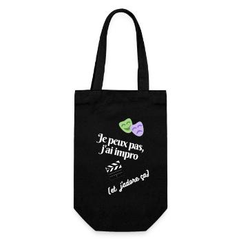 Théâtre d'improvisation, j'adore! - Sac à bouteille - noir - Devant