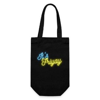 It's Friyay néon police turquoise jaune - Weekendvibes - Sac à bouteille - noir - Devant