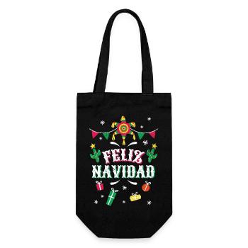 Feliz Navidad Weihnachten Christmas Geschenke - Geschenkbeutel für Flaschen - Schwarz - Vorne