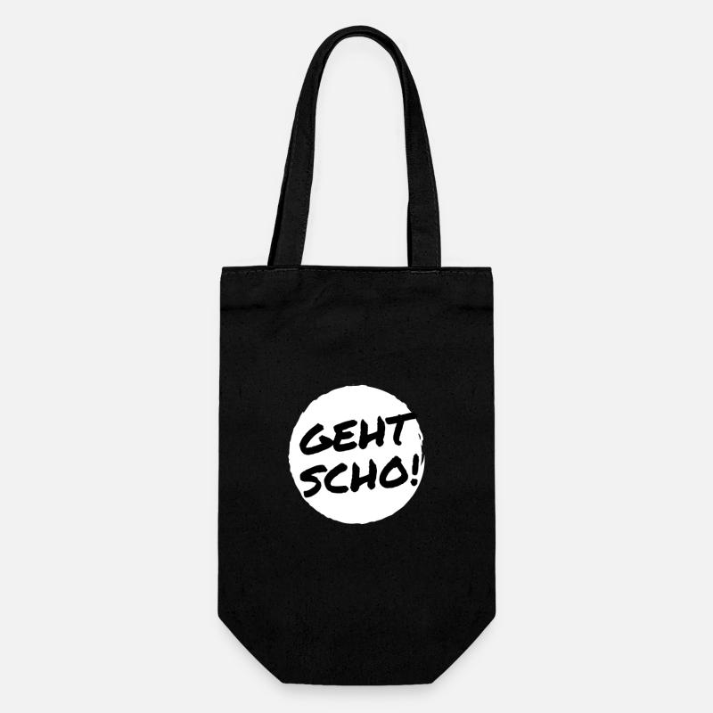 Geht scho! Typisch österreichischer Spruch - Geschenkbeutel für Flaschen - Schwarz