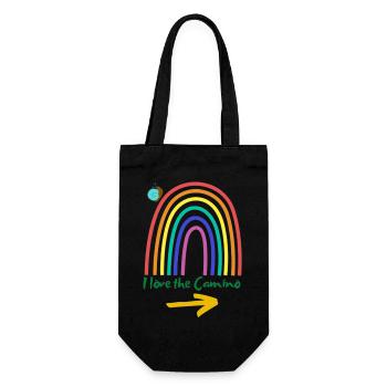 Ich liebe den Camino - Geschenkbeutel für Flaschen - Schwarz - Vorne