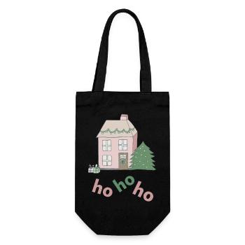 weihnachtshaus Style - Geschenkbeutel für Flaschen - Schwarz - Vorne