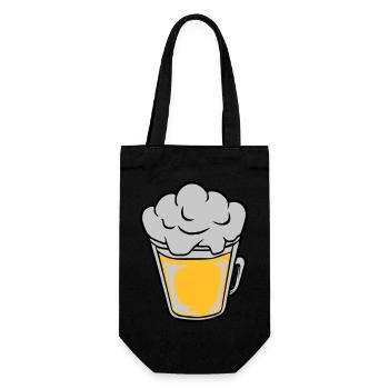 Bière comique vue d’en haut - Sac à bouteille - noir - Devant
