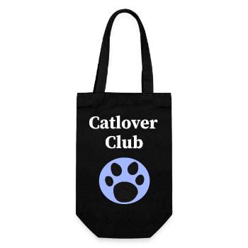 Cat Lover Club, Tier tatzen, closing - Geschenkbeutel für Flaschen - Schwarz - Vorne