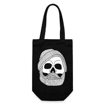 Skull of a white fisherman - Gift Bag for Bottles - black - Front