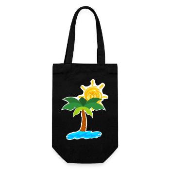 Palmiers sur la plage - Sac à bouteille - noir - Devant
