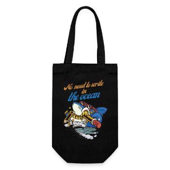 Pencil shark in ocean adventure - Gift Bag for Bottles - black - Front