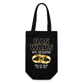 Das war´s wir Heiraten - Geschenkbeutel für Flaschen - Schwarz - Vorne