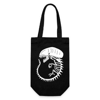 Squelette de monstre extraterrestre blanc - Sac à bouteille - noir - Devant