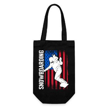 Snowboarder Snow Ski Holiday Pistensau - Gift Bag for Bottles - black - Front