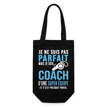 coach parfait super équipe club humour coach sport - Sac à bouteille - noir - Devant