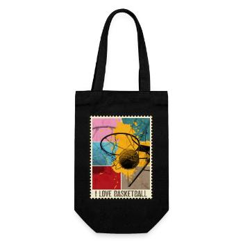 Basketball Basketballer Korb Sport Briefmarke - Geschenkbeutel für Flaschen - Schwarz - Vorne