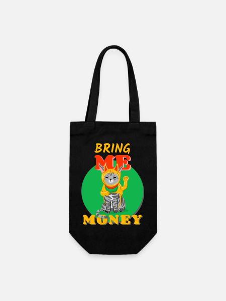 Cat Money Waving Cat Waving New Year Asisatic - Gift Bag for Bottles - black