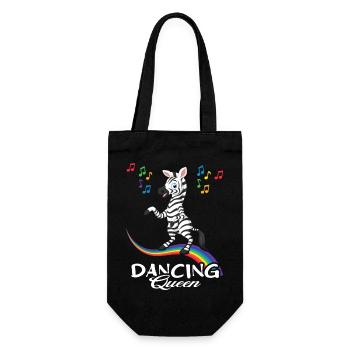 Danseur zèbre dansant dans l’arc-en-ciel - Sac à bouteille - noir - Devant