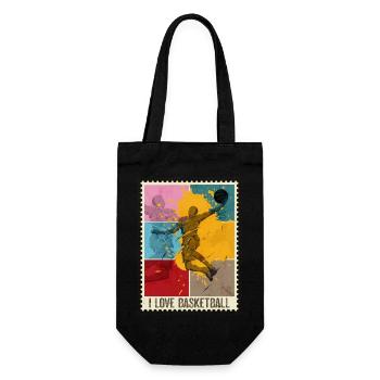 Basketball Basketball Sport Stamp Colorful - Gift Bag for Bottles - black - Front