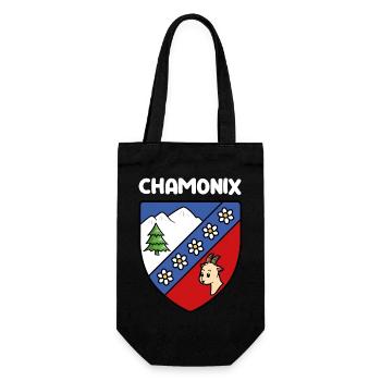 Hinweis Mignon Chamonix Mont Blanc Haute Savoie - Geschenkbeutel für Flaschen - Schwarz - Vorne