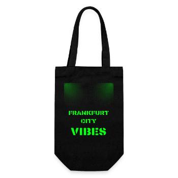 Frankfurt City Vibes - Disco, Techno, Party, Club - Geschenkbeutel für Flaschen - Schwarz - Vorne