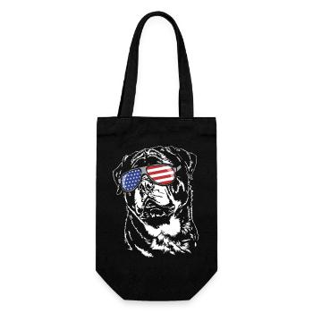 Rottweiler Amerika Fahne Sonnenbrille Hunde - Geschenkbeutel für Flaschen - Schwarz - Vorne