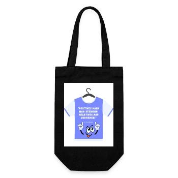Positives kann man steigern...Zitat Weisheit - Geschenkbeutel für Flaschen - Schwarz - Vorne