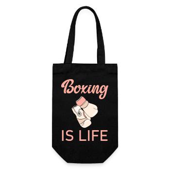boxing is life - Geschenkbeutel für Flaschen - Schwarz - Vorne