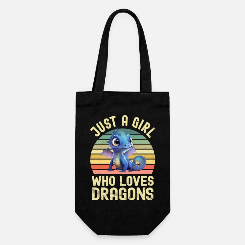 Drache Drachen - Geschenkbeutel für Flaschen - Schwarz