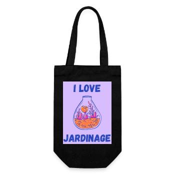 I LOVE,JARDINAGE,PRINTEMPS,HUMOUR,RETRAITE - Sac à bouteille - noir - Devant