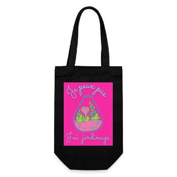 JE PEUX PAS,PRINTEMPS,JARDINAGE,RETRAITE,PRINTEMPS - Sac à bouteille - noir - Devant