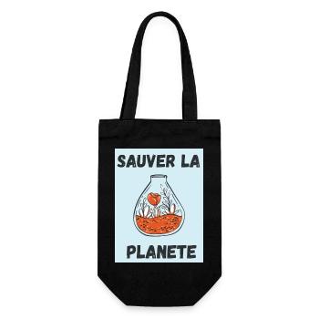 PLANETE. JOUR DE LA TERRE. ECOLOGIE. PLANET. VEGAN - Sac à bouteille - noir - Devant