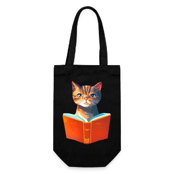 Livres pour chats Chat domestique Lecture Chat Chaton - Sac à bouteille - noir - Devant