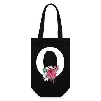 Floral letter - Gift Bag for Bottles - black - Front