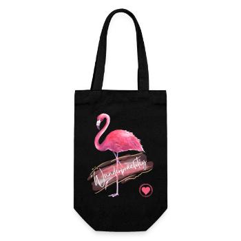 Wunderprächtig - Flamingo pink - Wortschätze - Geschenkbeutel für Flaschen - Schwarz - Vorne