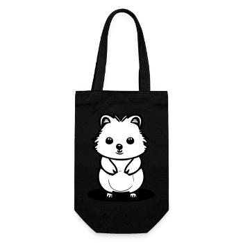 Quokka in cartoon stem - Gift Bag for Bottles - black - Front