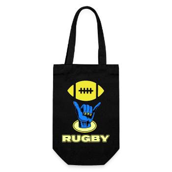 rugby rugbyspieler rugbyverein - Geschenkbeutel für Flaschen - Schwarz - Vorne