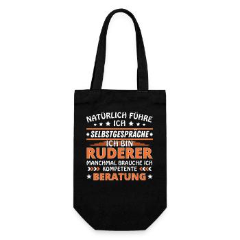 Ich führe Selbstgespräche - Ruderer Edition - Geschenkbeutel für Flaschen - Schwarz - Vorne