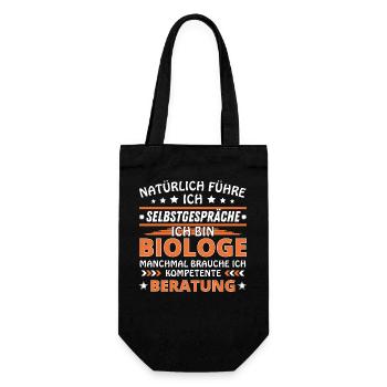 Ich führe Selbstgespräche - Biologe Edition - Geschenkbeutel für Flaschen - Schwarz - Vorne