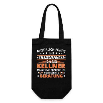Ich führe Selbstgespräche - Kellner Edition - Geschenkbeutel für Flaschen - Schwarz - Vorne