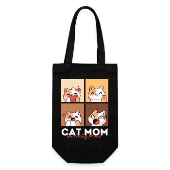 Maman chatte Purfffectly fière - Sac à bouteille - noir - Devant
