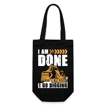 I Go Digging Excavator - Gift Bag for Bottles - black - Front