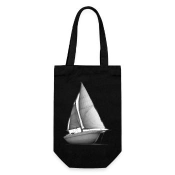 Sailing Ship Sailing Sailing Sailing Sailing Boat - Gift Bag for Bottles - black - Front