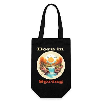 Born in Spring - Gift Bag for Bottles - black - Front