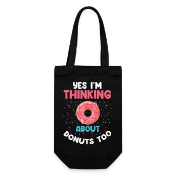 Ja, ich denke auch an Donuts - Geschenkbeutel für Flaschen - Schwarz - Vorne