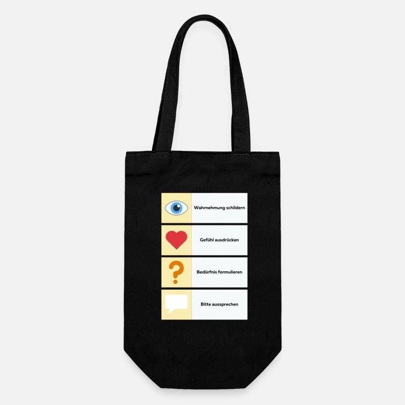 Gewaltfreie Kommunikation - Geschenkbeutel für Flaschen - Schwarz