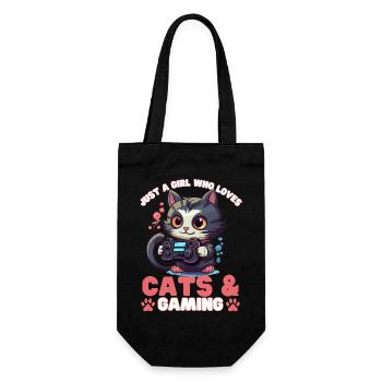 Gamer Girl Cat Cats & Gaming - Sac à bouteille - noir - Devant
