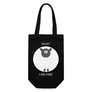 FUNNY SHEEP ILLUSTRATION - Geschenkbeutel für Flaschen - Schwarz - Vorne