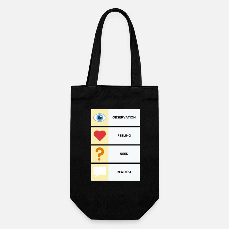 Gewaltfreie Kommunikation (Englisch) - Geschenkbeutel für Flaschen - Schwarz