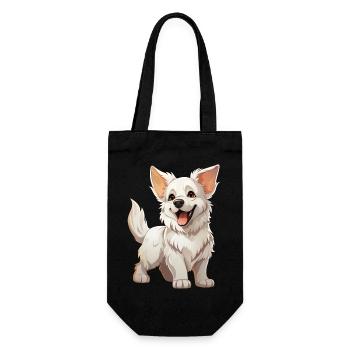 Little White Shepherd Dog - Gift Bag for Bottles - black - Front