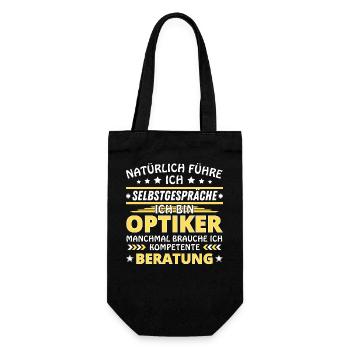 Ich führe Selbstgespräche - Optiker Edition - Geschenkbeutel für Flaschen - Schwarz - Vorne