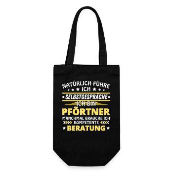 Ich führe Selbstgespräche - Pförtner Edition - Geschenkbeutel für Flaschen - Schwarz - Vorne