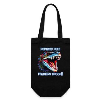 Reptilienkopf, Reptilienherrschaft, Federn sabbern - Geschenkbeutel für Flaschen - Schwarz - Vorne